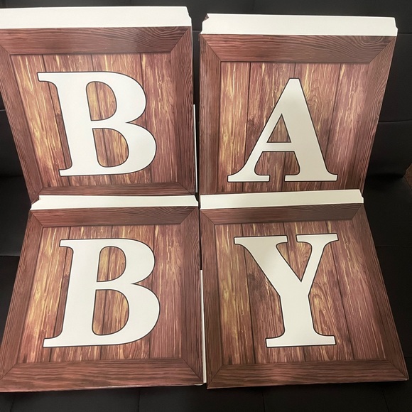 NWOT Cardboard “Blocks” spelling BABY. Baby Shower decorations. - Picture 3 of 3